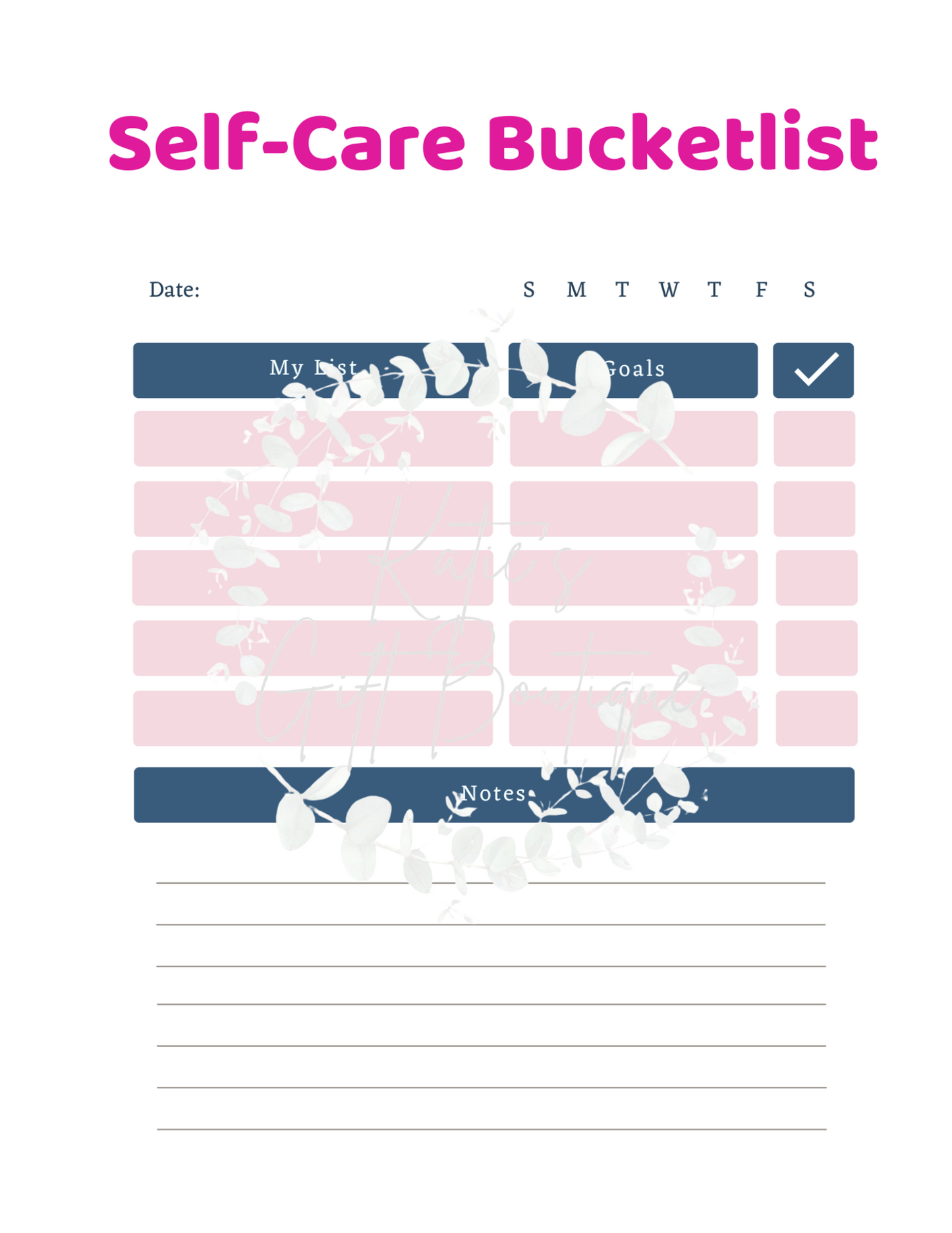 Self Love Workbook - Self Care Binder