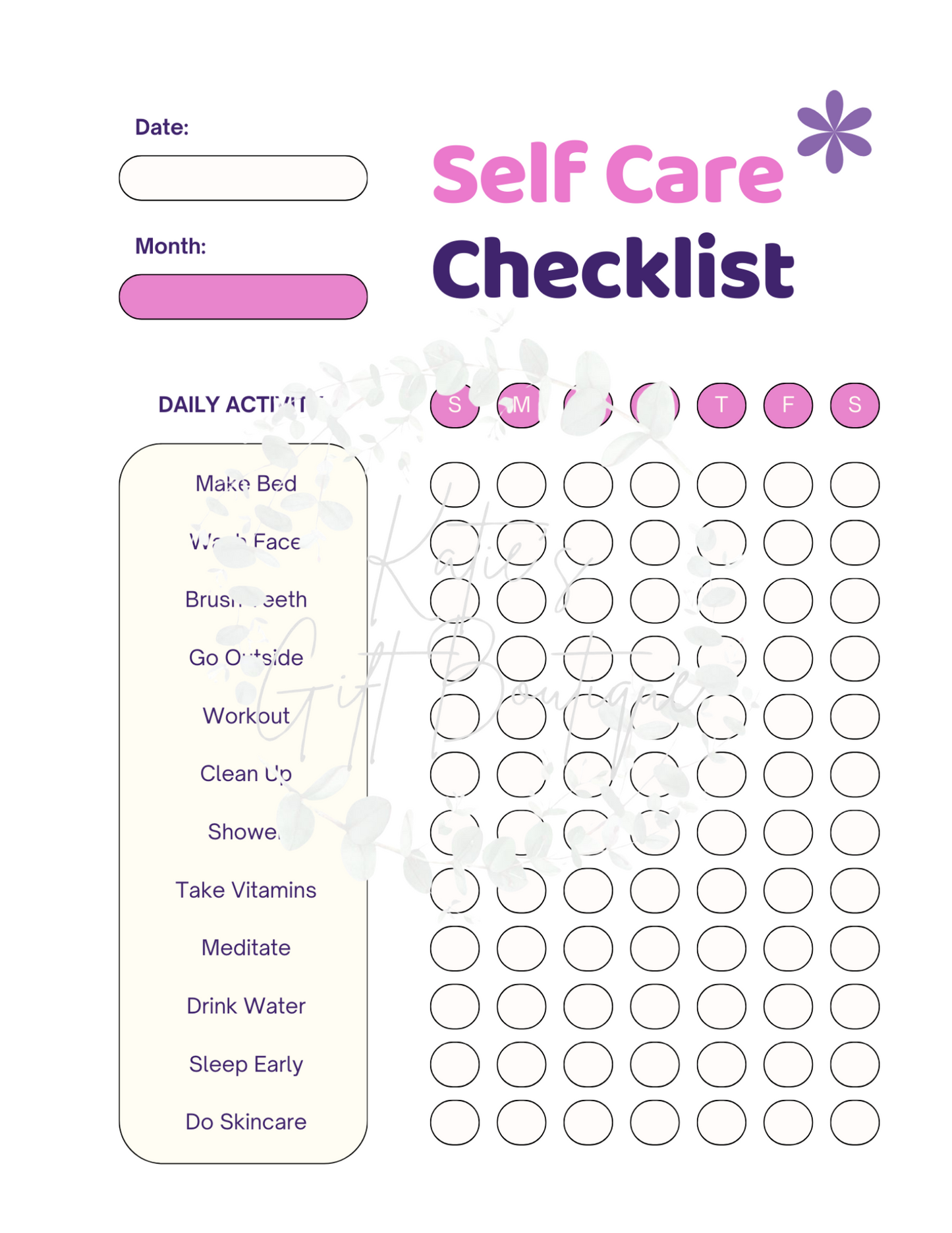Self Love Workbook - Self Care Binder