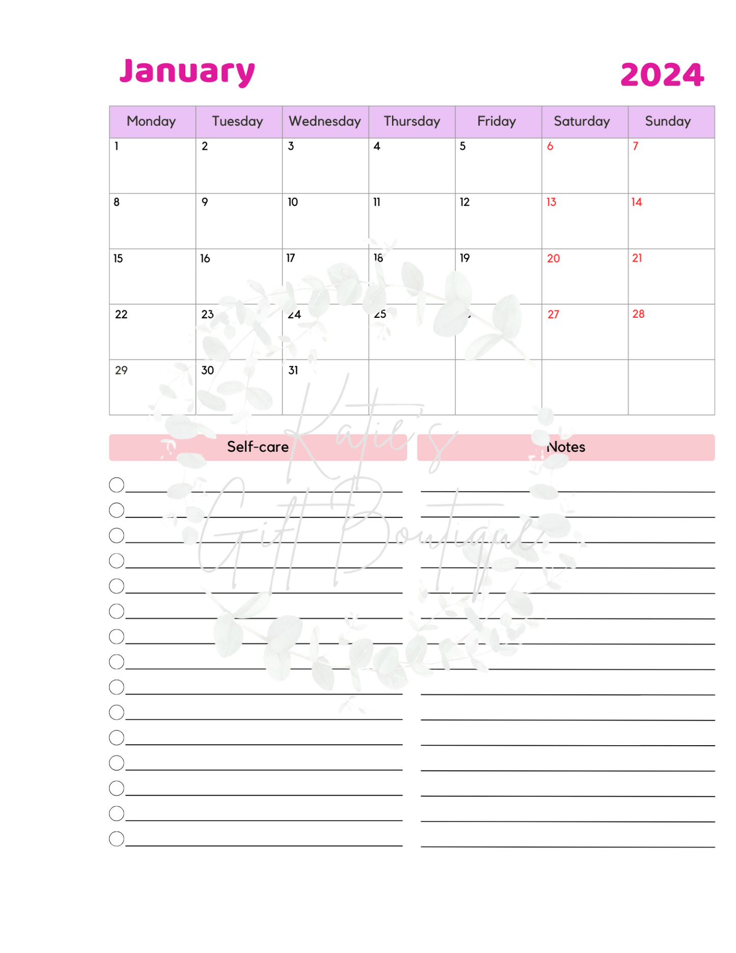 Self Love Workbook - Self Care Binder