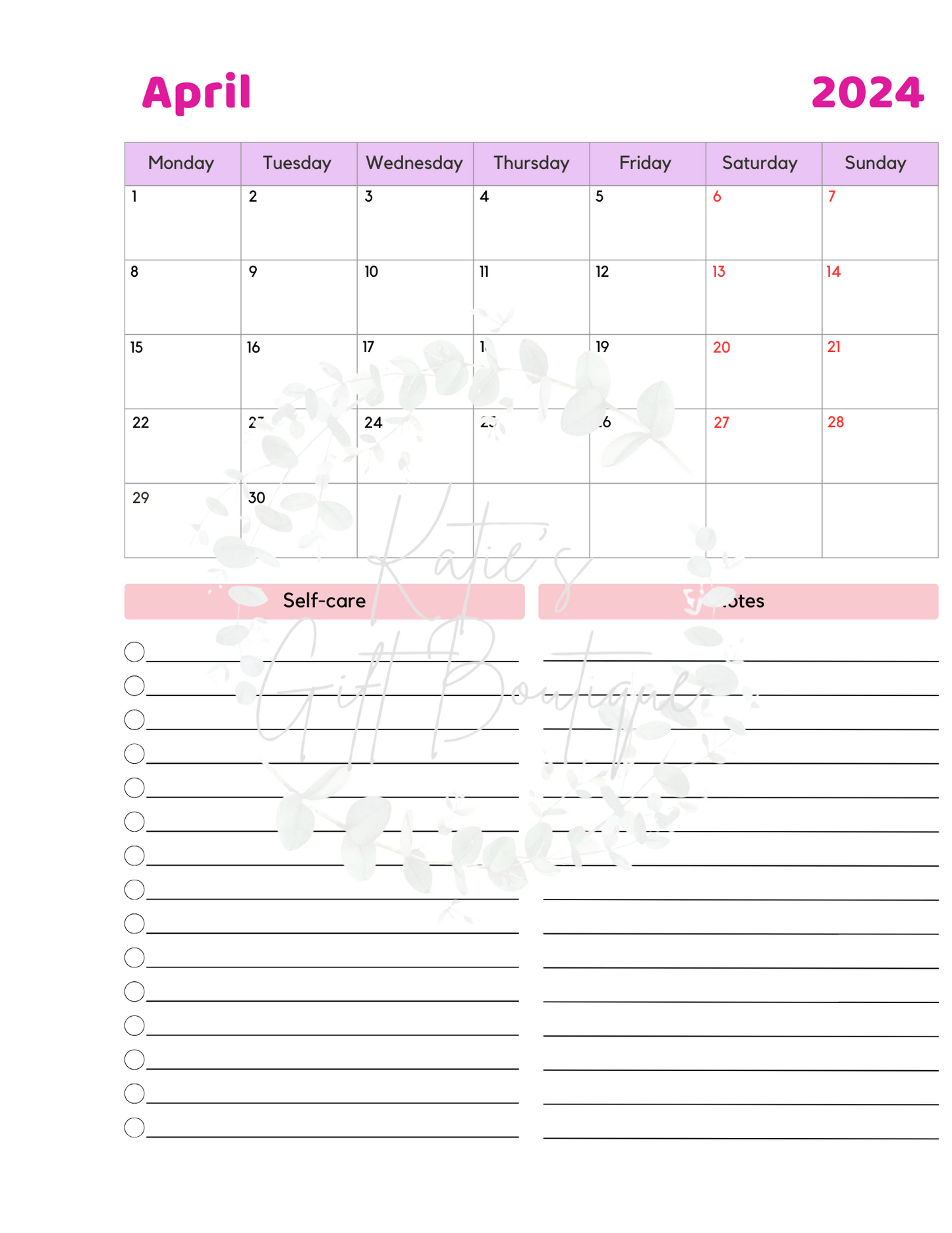 Self Love Workbook - Self Care Binder