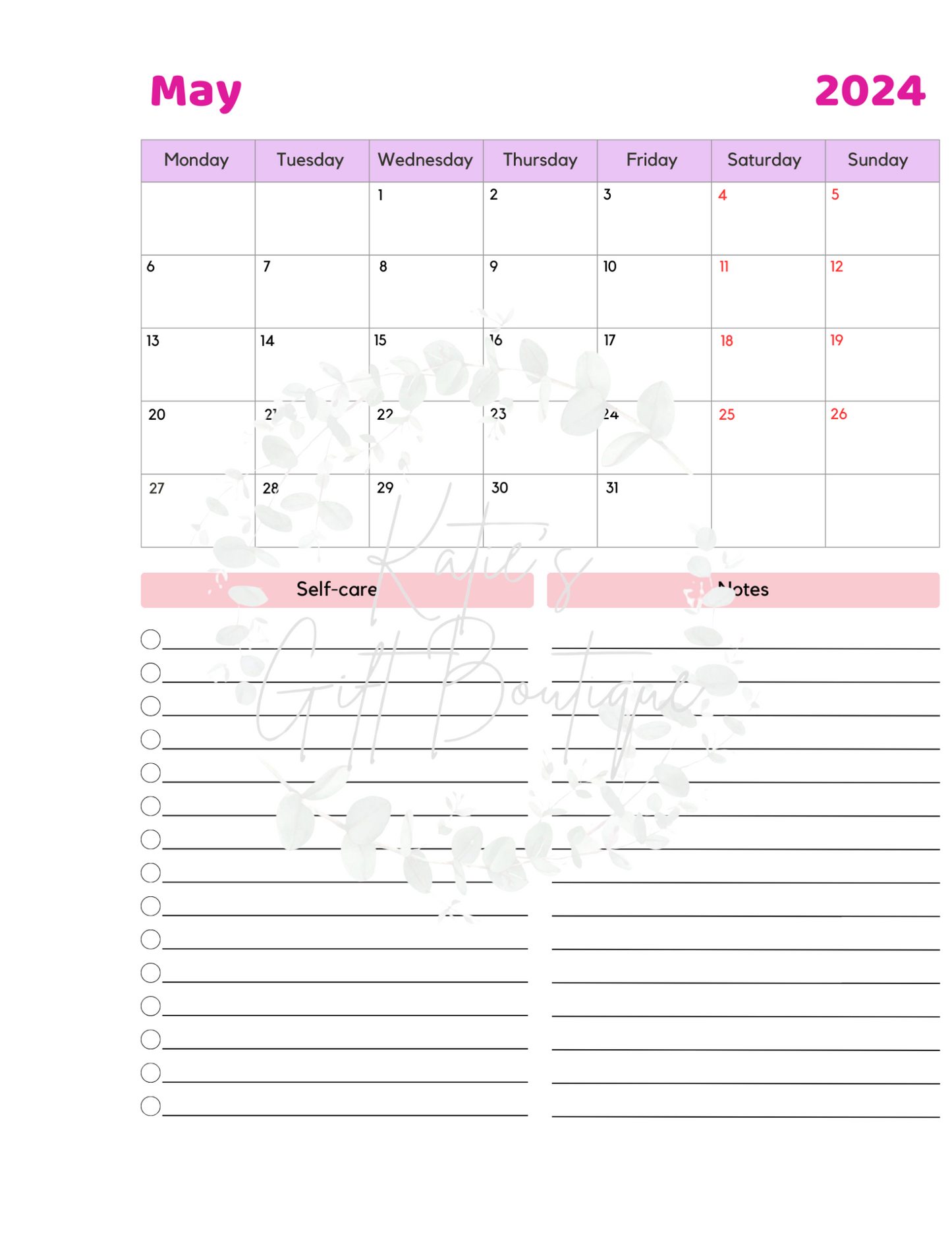 Self Love Workbook - Self Care Binder
