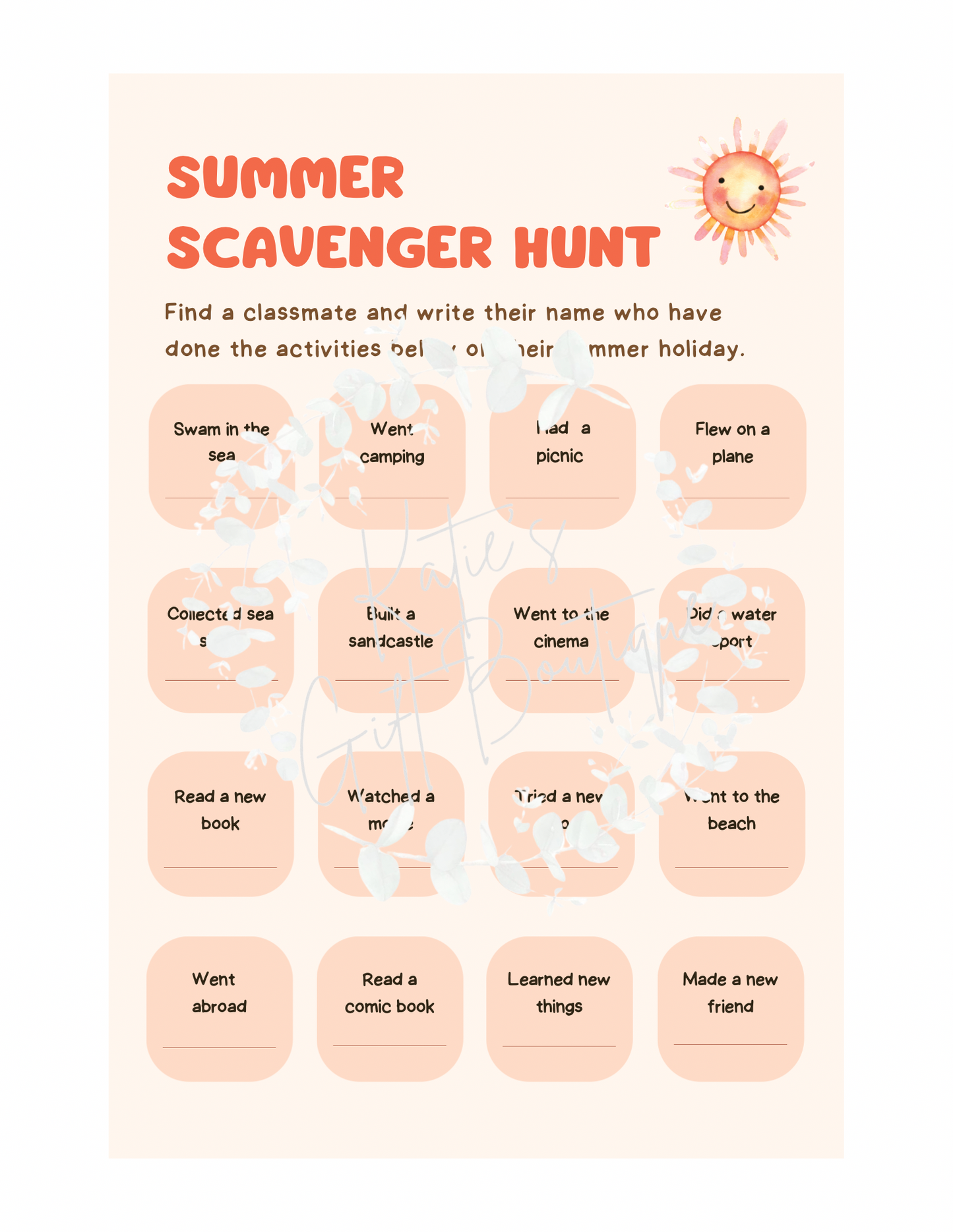 Summer Planner for Kids