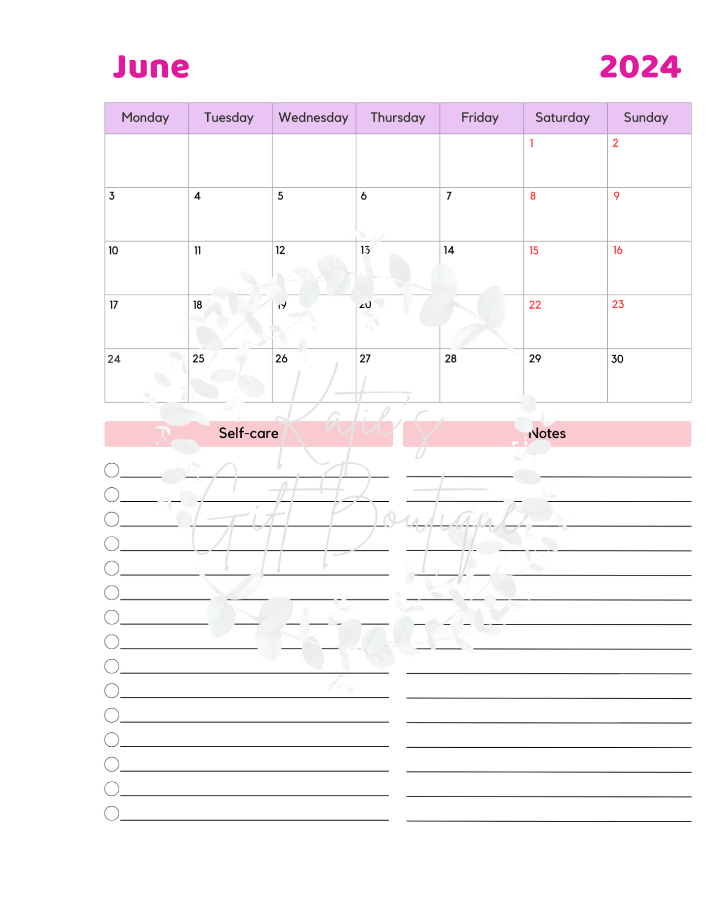 Self Love Workbook - Self Care Binder