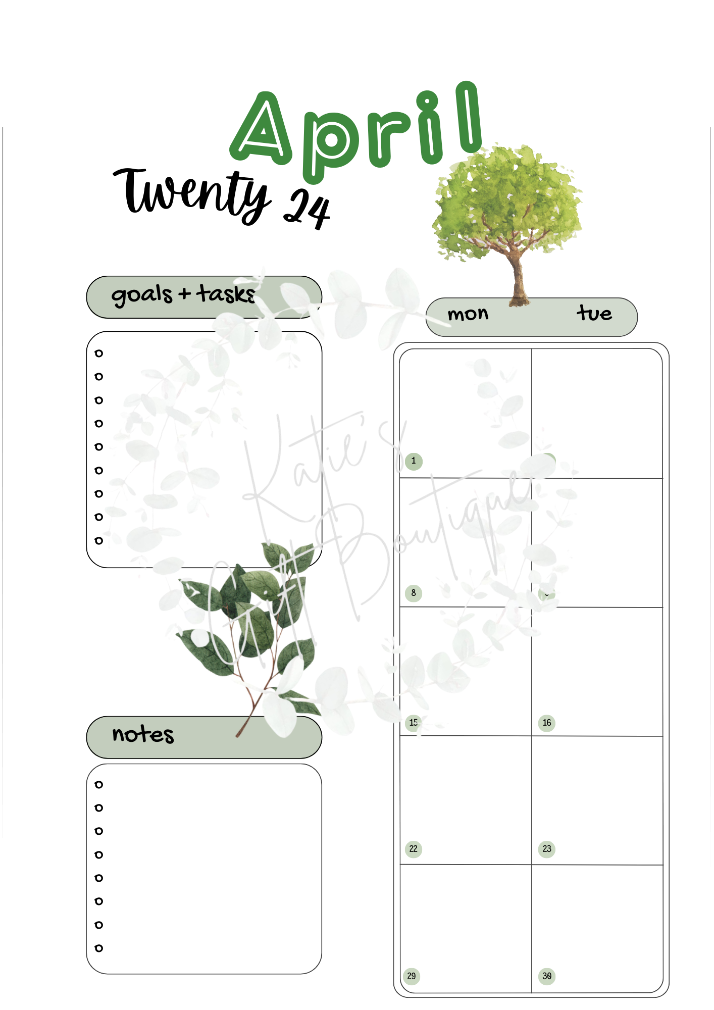 April Spread - Aesthetic