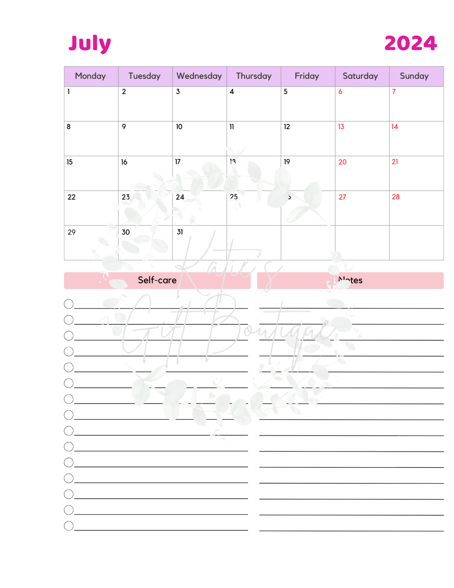 Self Love Workbook - Self Care Binder