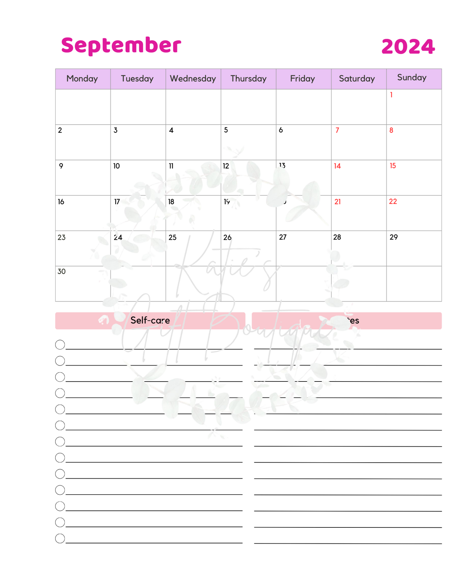 Self Love Workbook - Self Care Binder