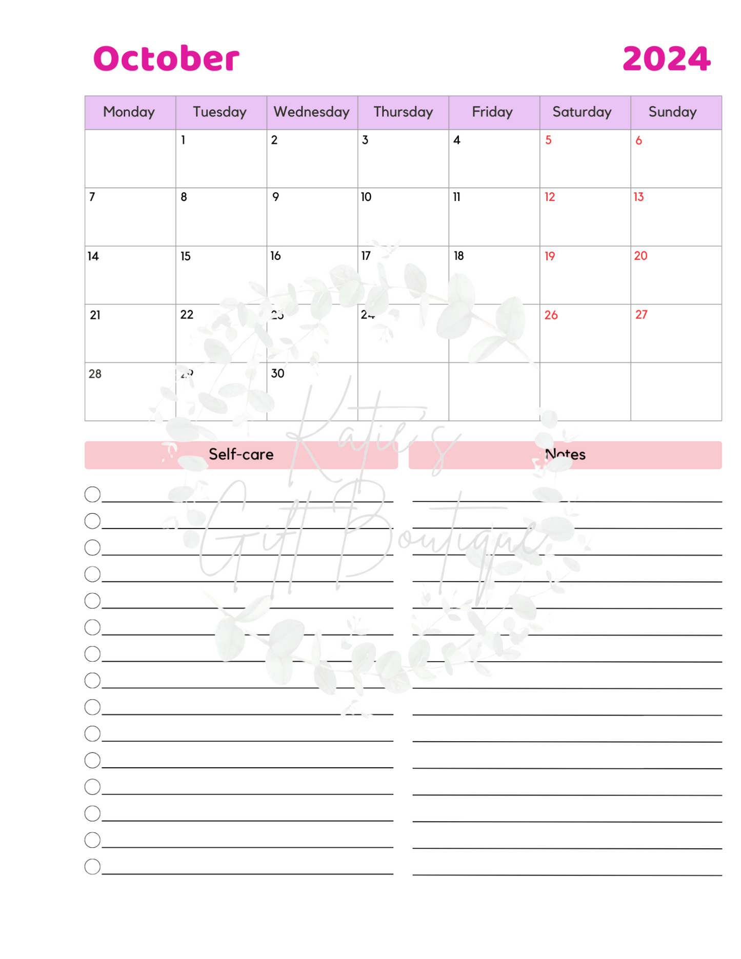 Self Love Workbook - Self Care Binder