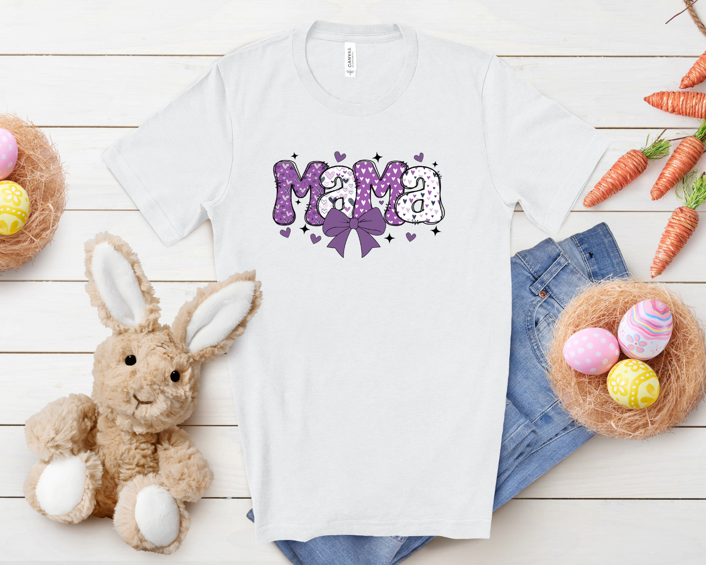 Purple Hearts Mama - TShirt or Crewneck Sweatshirt