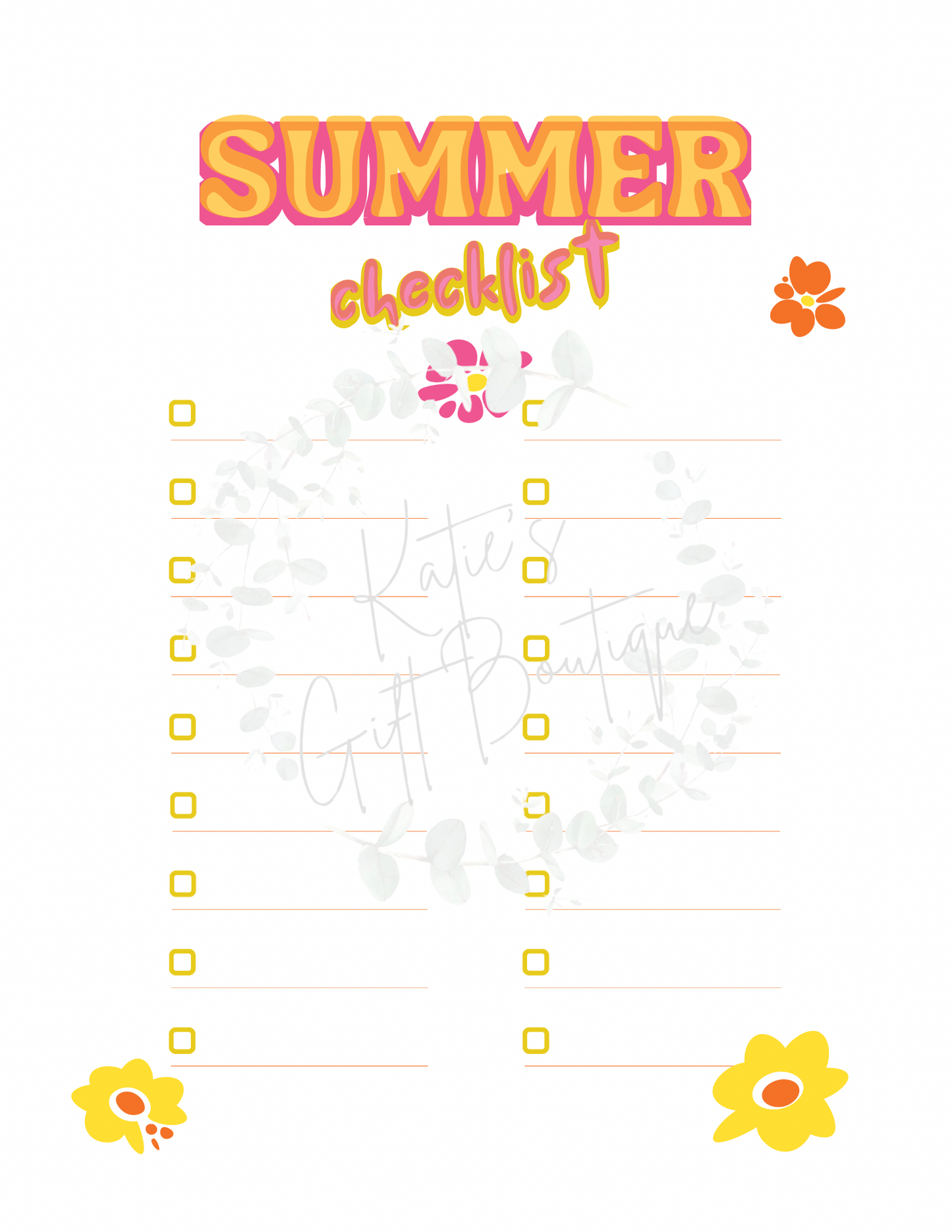 Summer Planner for Kids