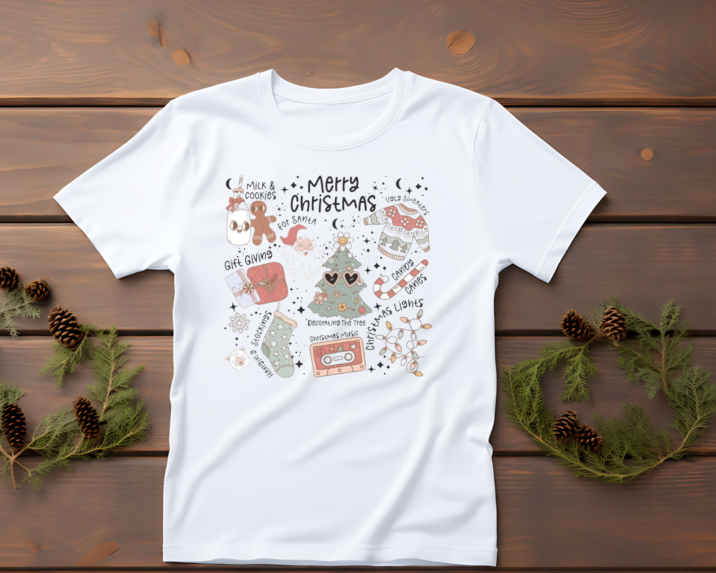 Retro Christmas Collage - TShirt or Crewneck Sweatshirt