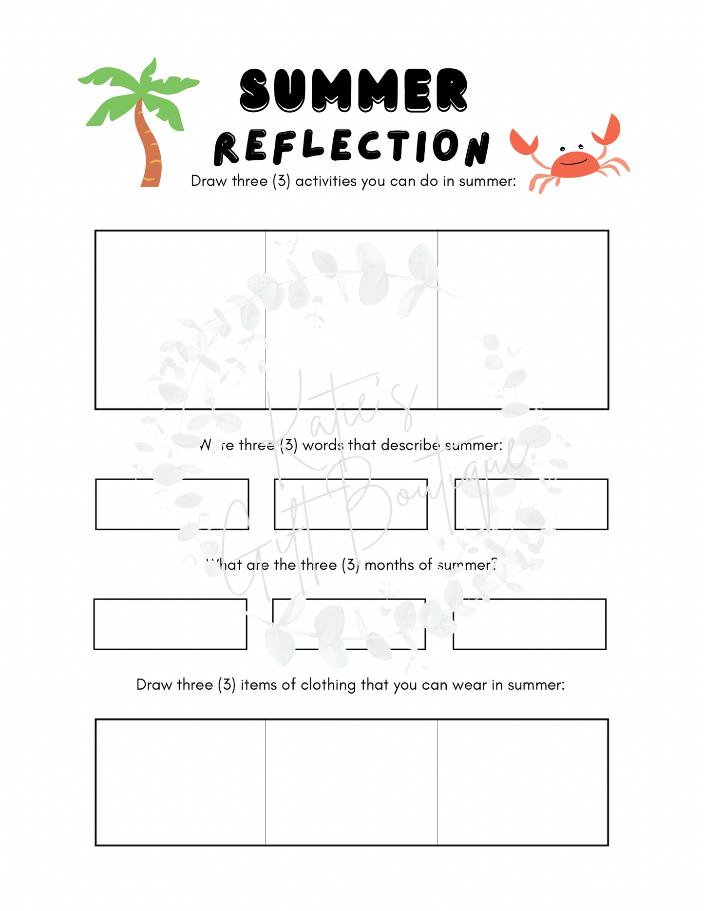Summer Planner for Kids