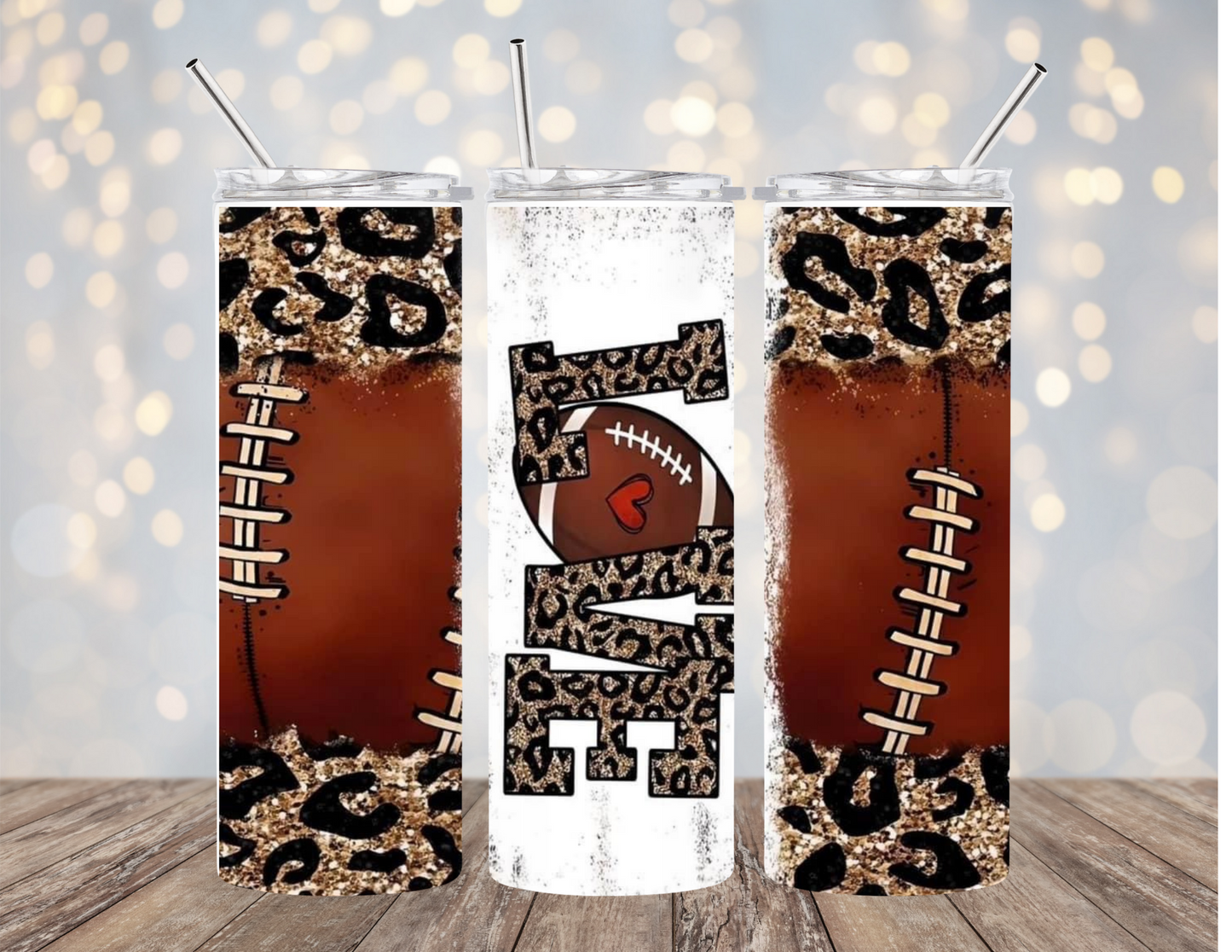 Love - Football & Leopard - Tumbler