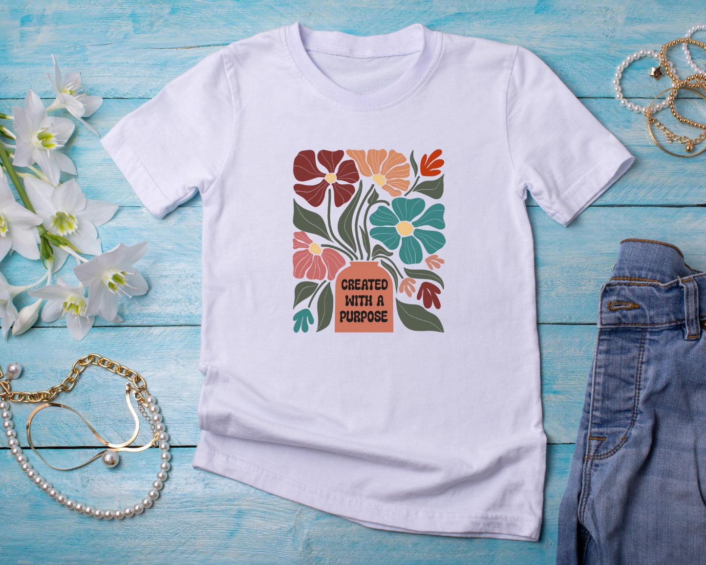 Created with a Purpose - TShirt or Crewneck Sweatshirt
