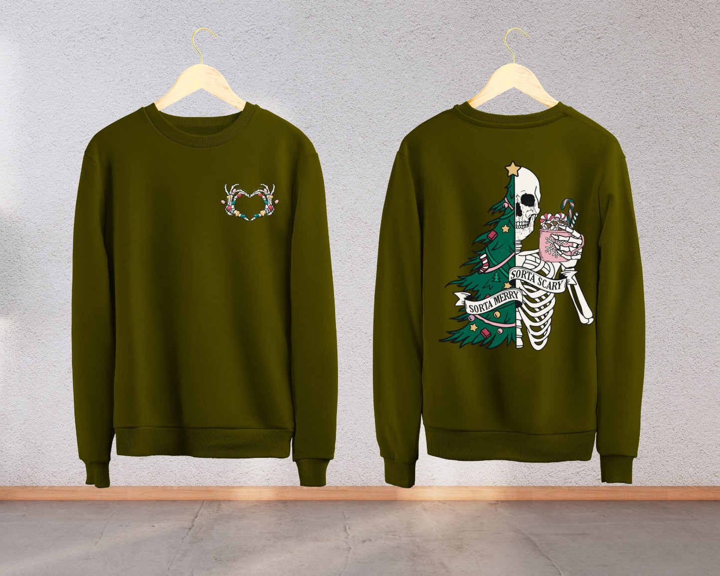 Christmas Skeleton - TShirt or Crewneck Sweatshirt