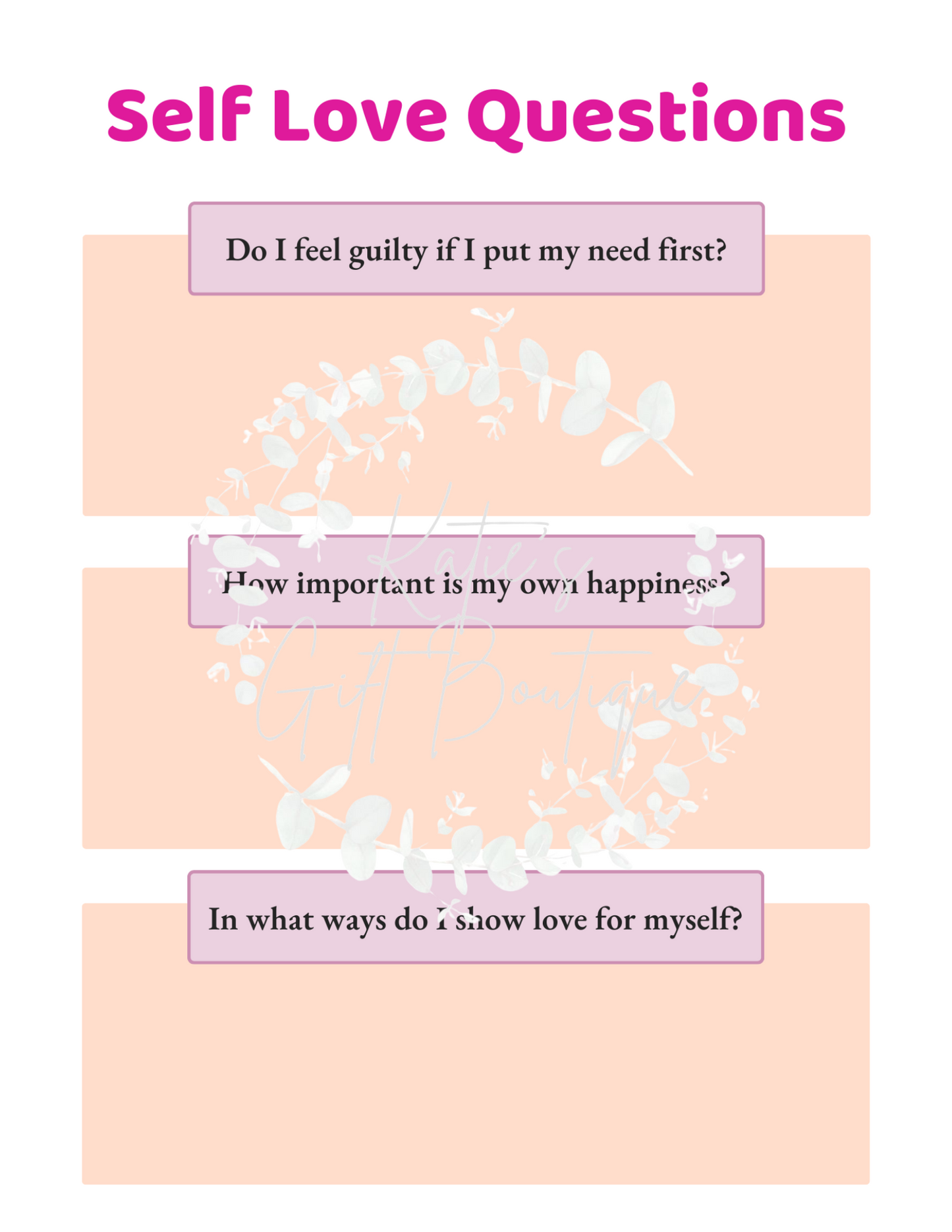 Self Love Workbook - Self Care Binder