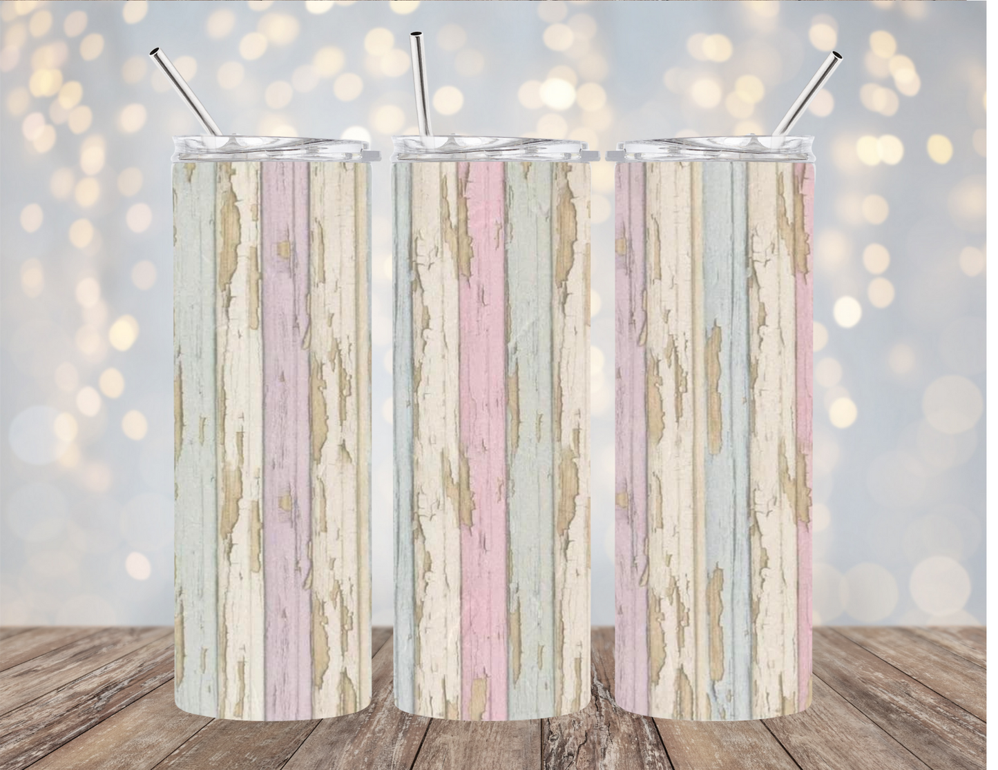 Pastel Wood - Can Add Name - Tumbler
