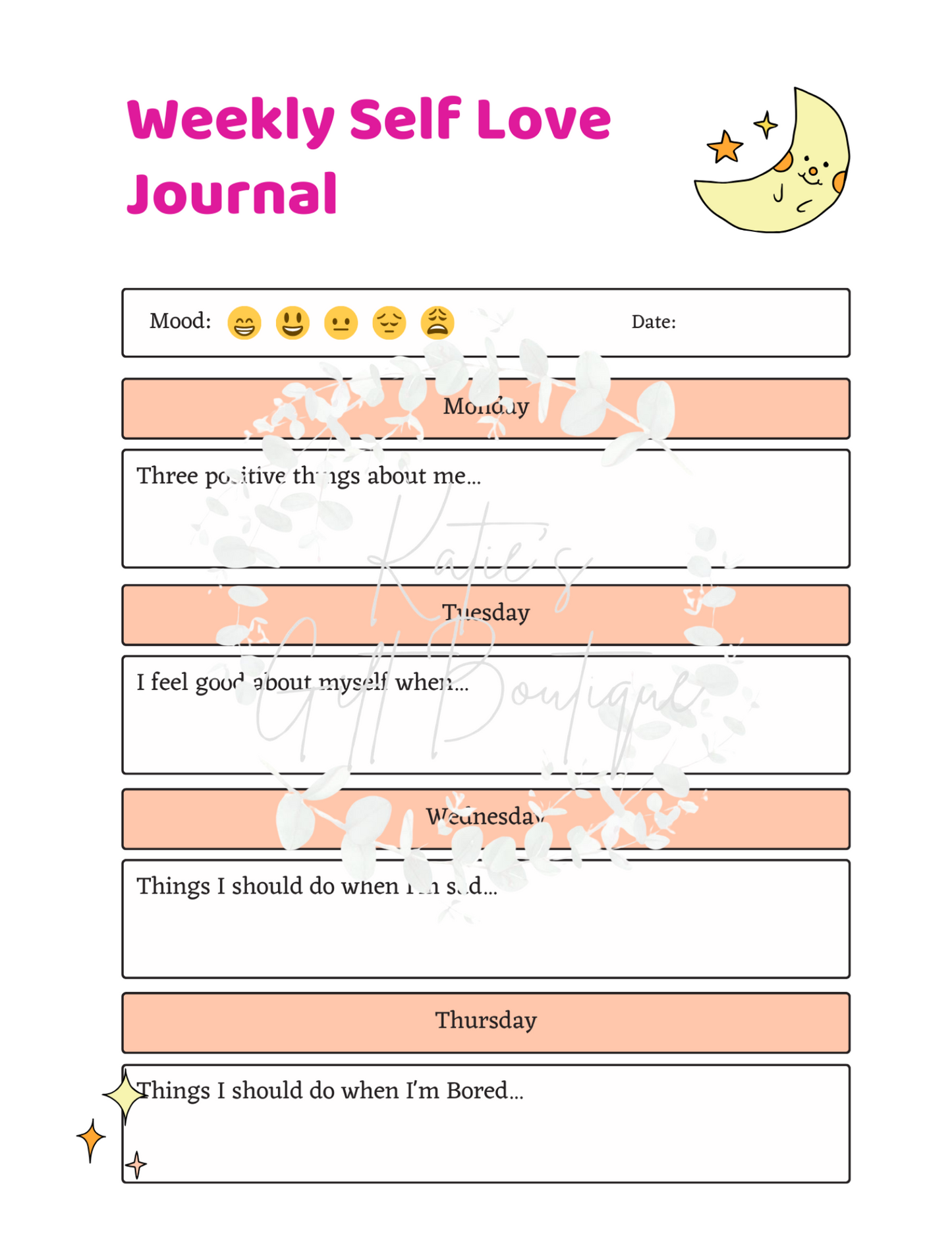 Self Love Workbook - Self Care Binder