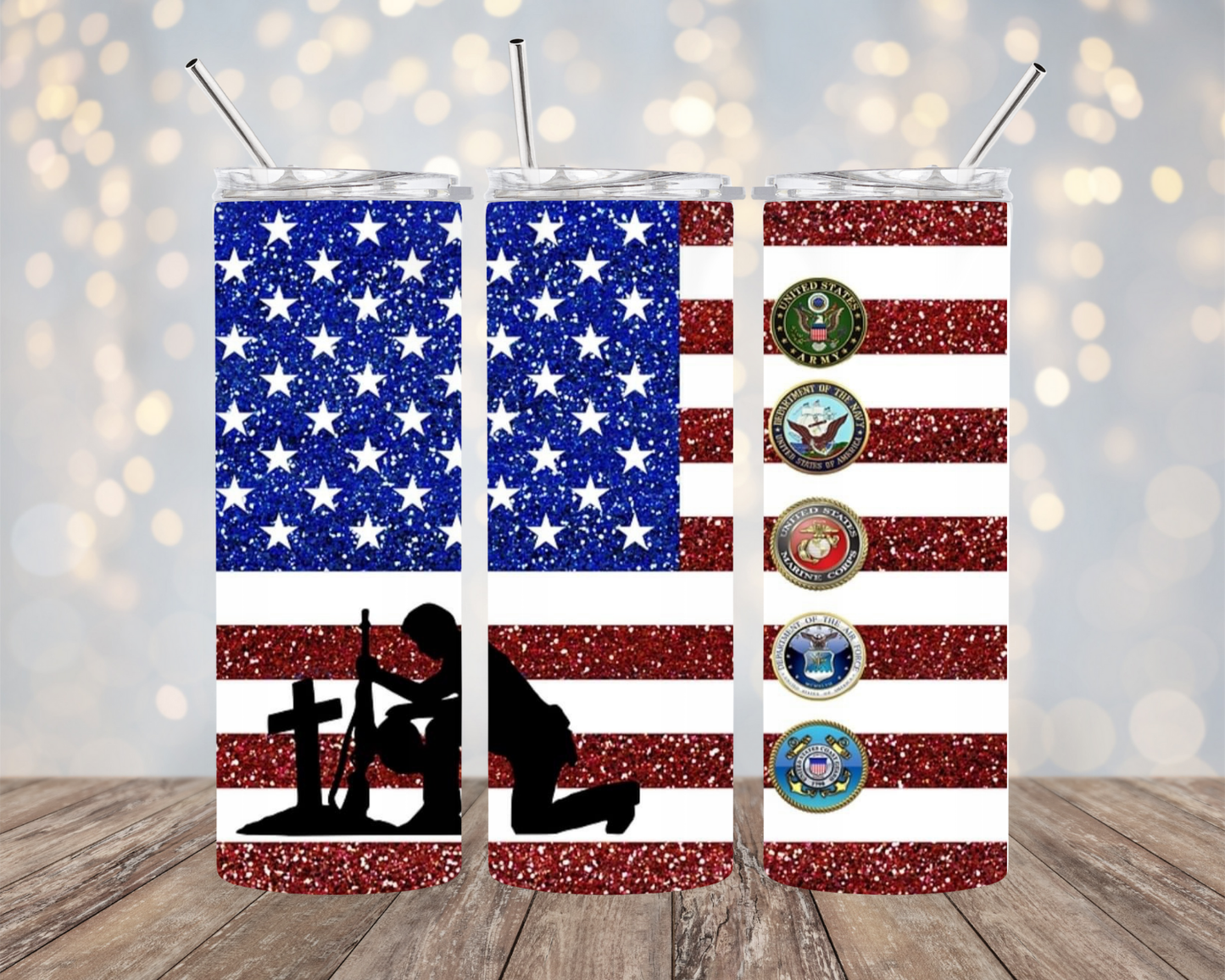 Military USA Flag- Tumbler