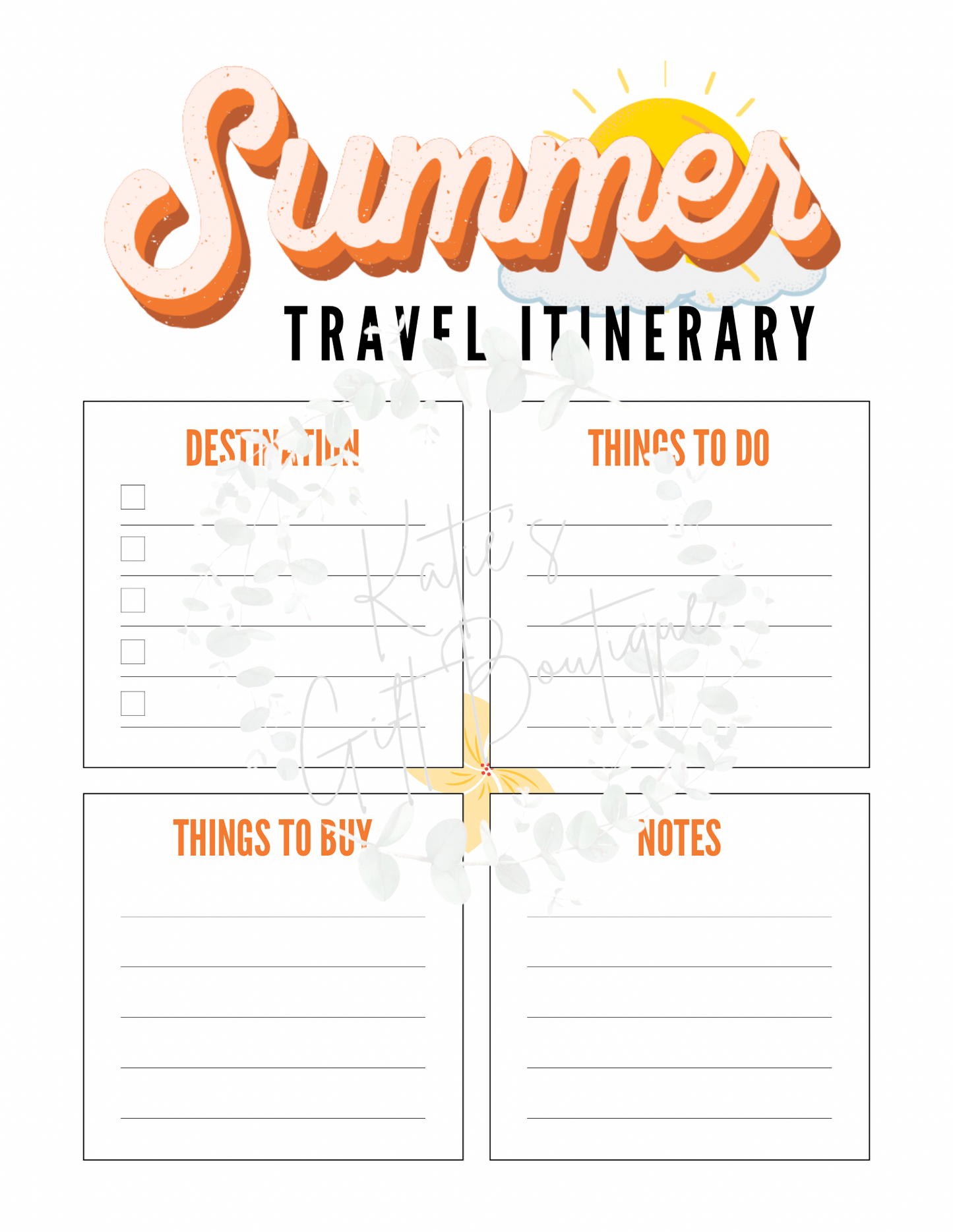 Summer Planner for Kids