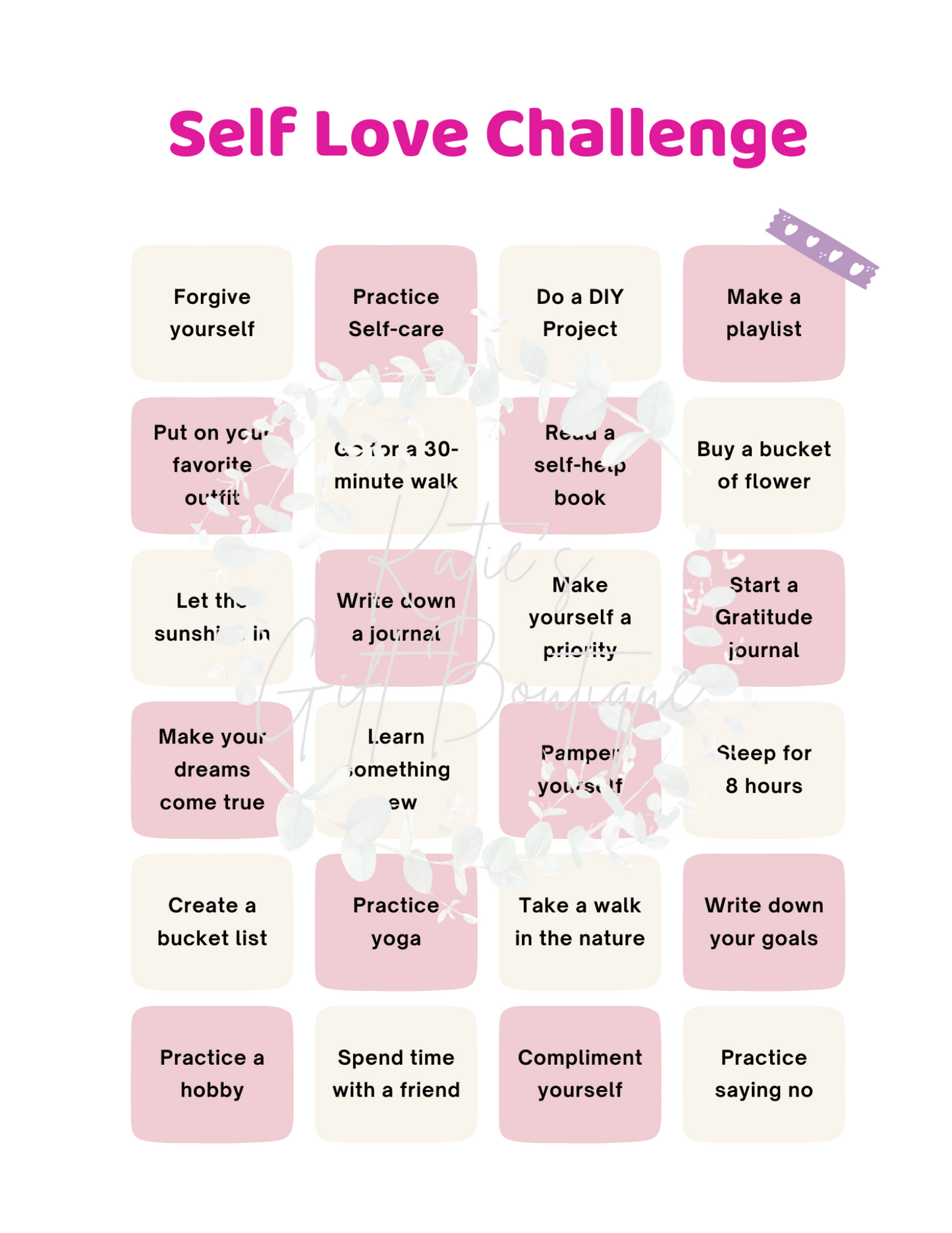 Self Love Workbook - Self Care Binder