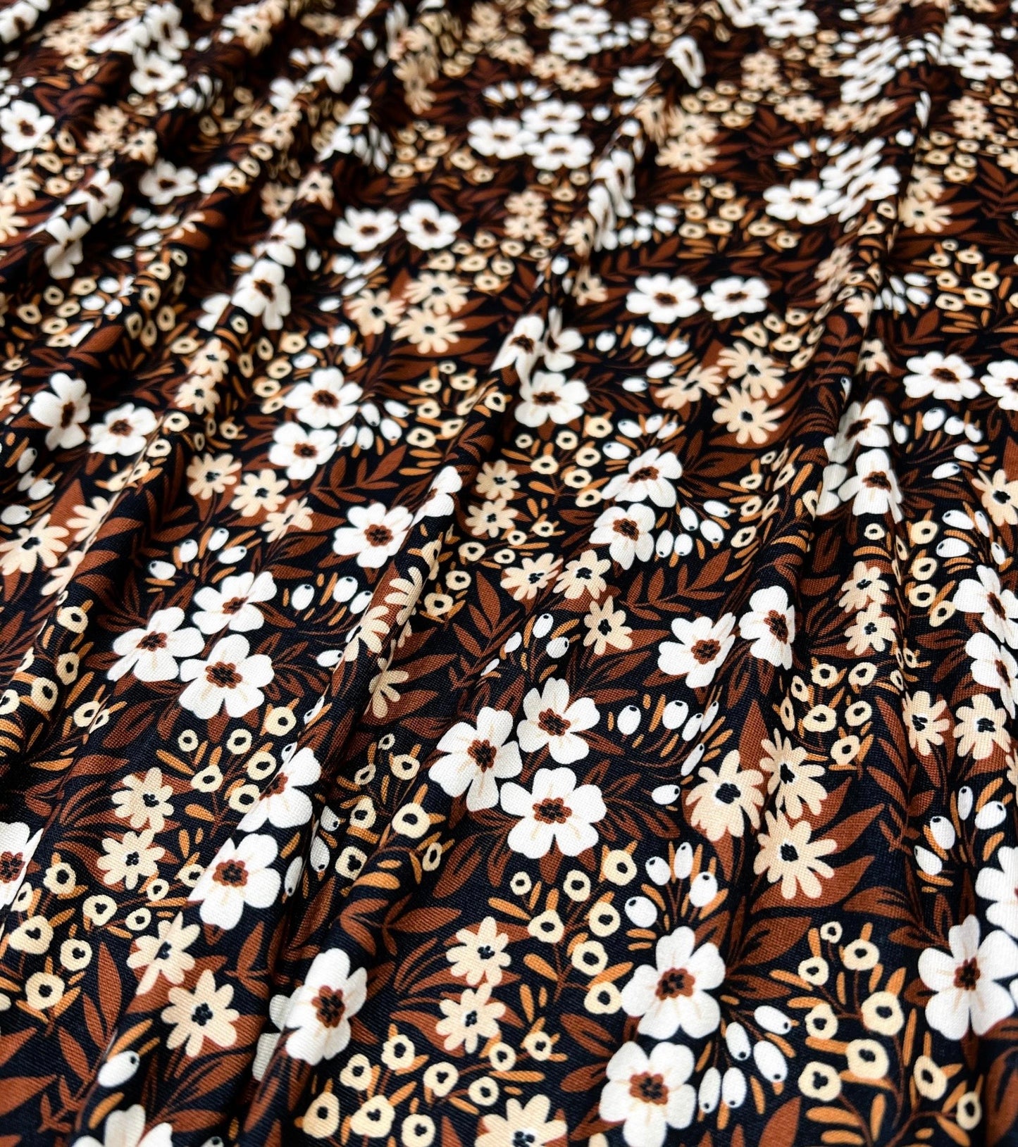 Brown/Tan Floral - Scrunchie/Headband