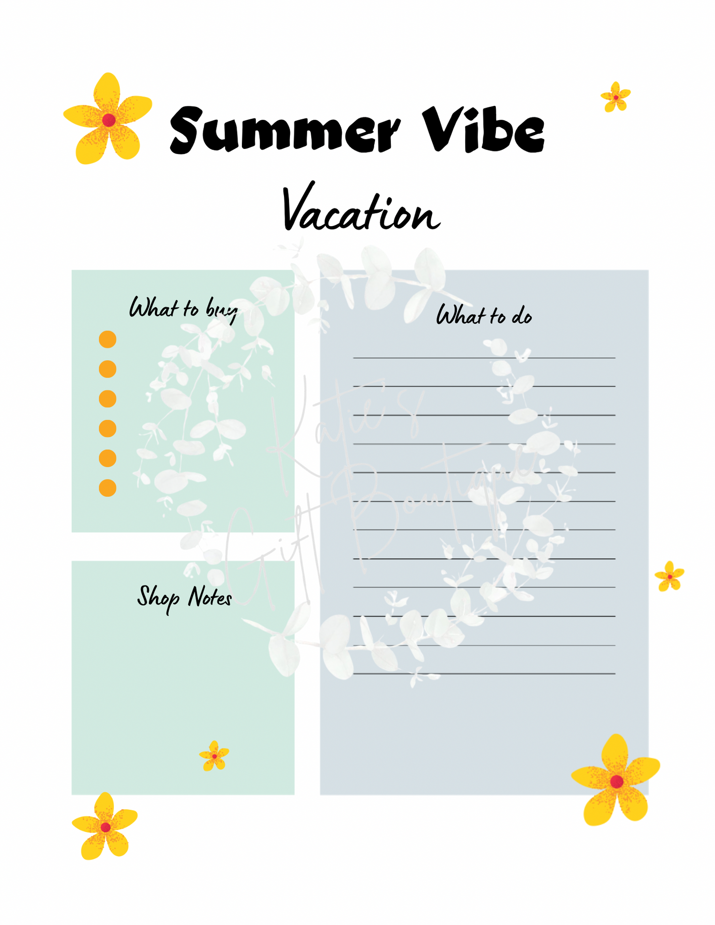 Summer Planner for Kids