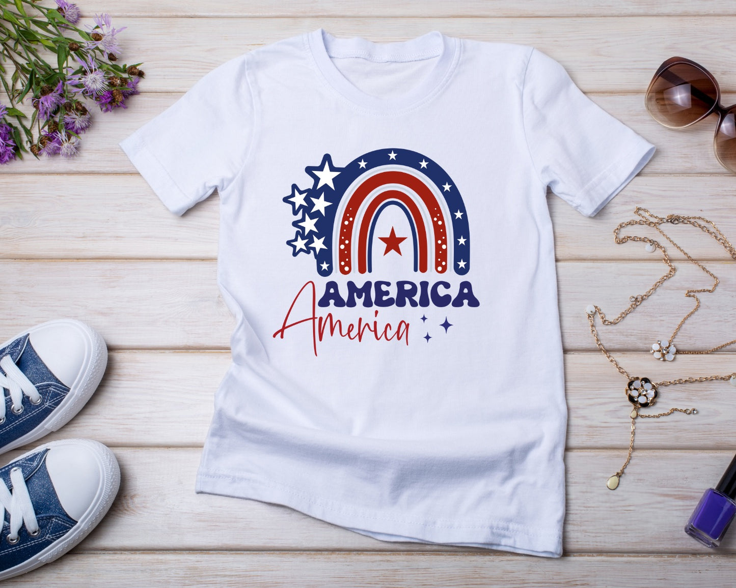 American Rainbow - TShirt or Crewneck Sweatshirt