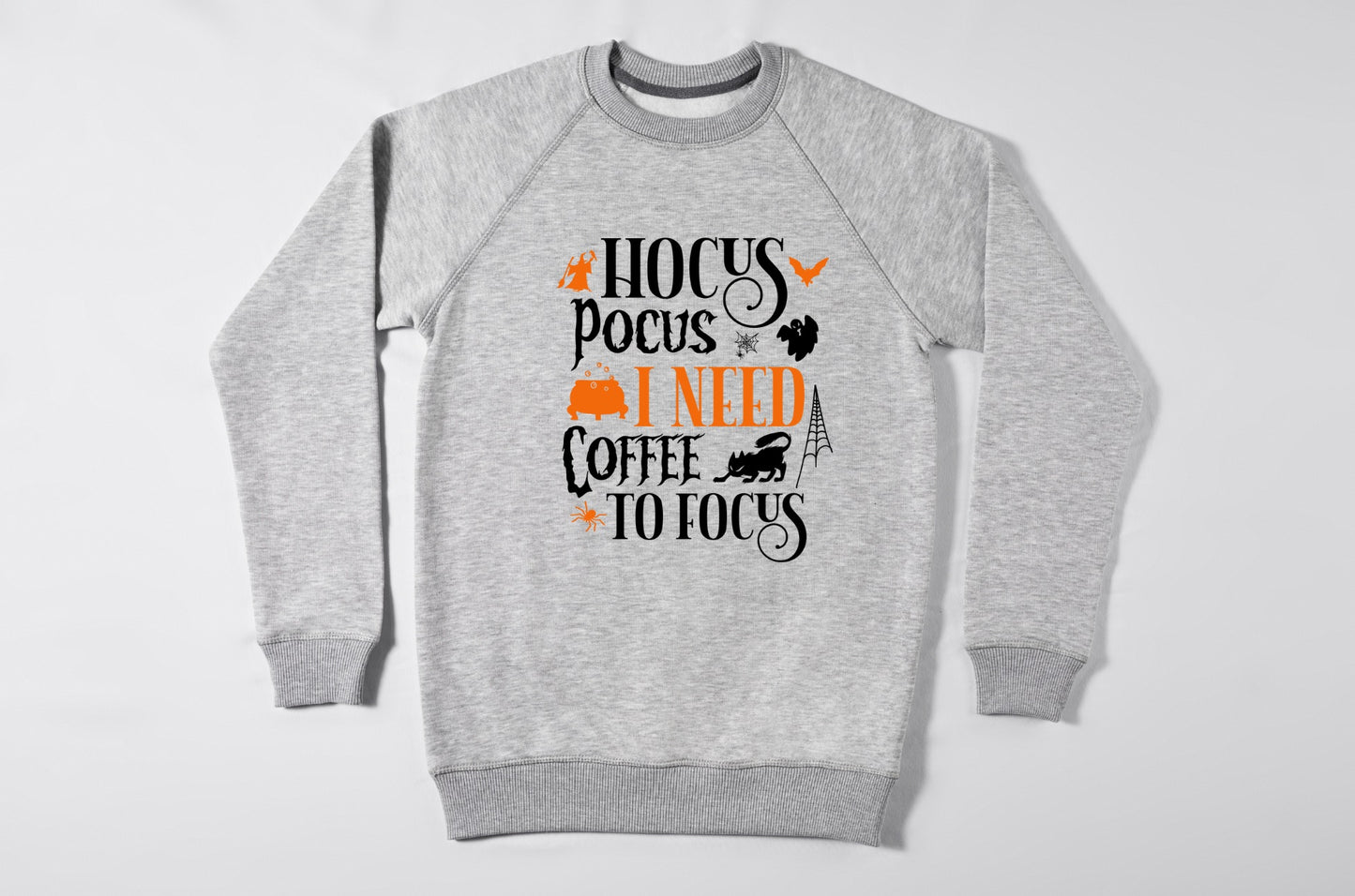 Halloween - Hocus Pocus I Need Coffee to Focus - TShirt or Crewneck Sweatshirt