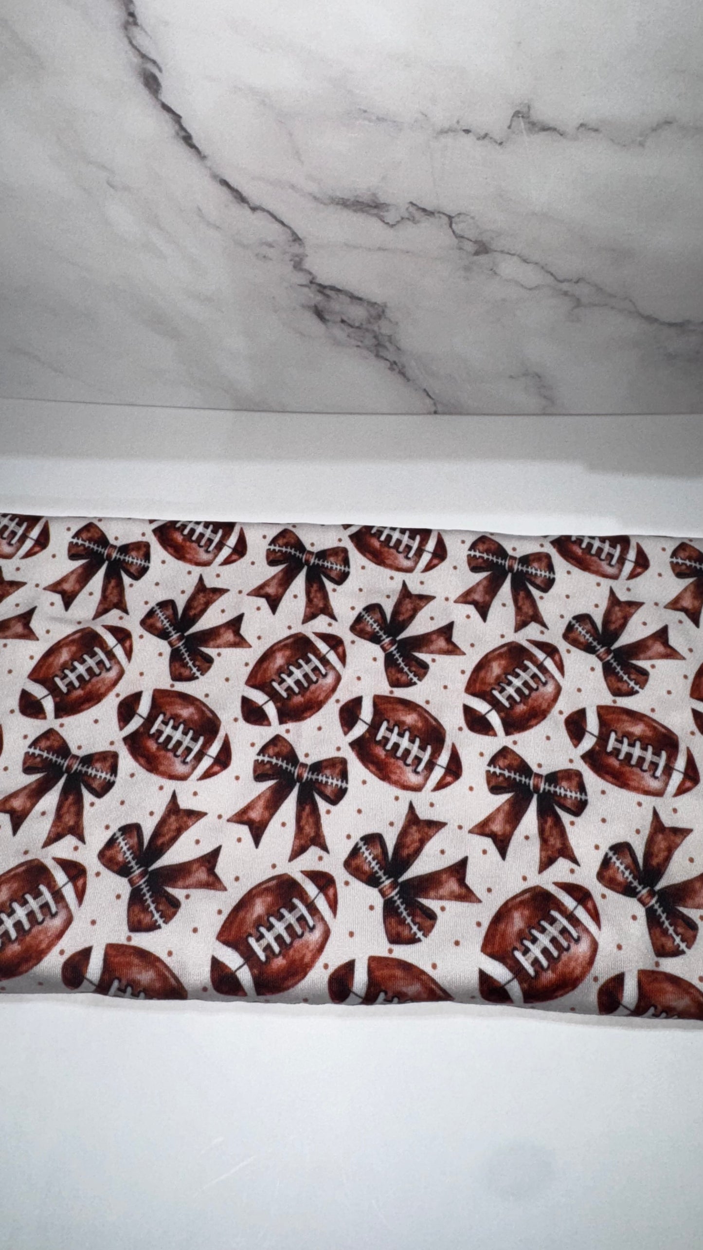 Footballs & Bows Scrunchie/Headband