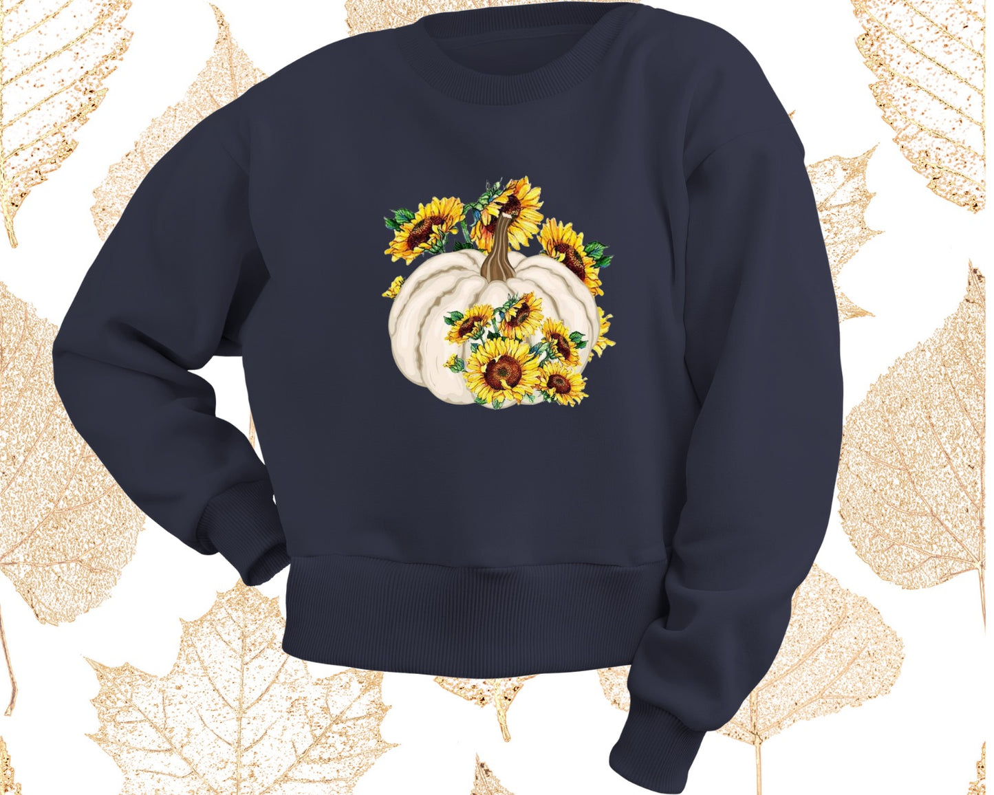 Fall - Sunflower Pumpkin - TShirt or Crewneck Sweatshirt