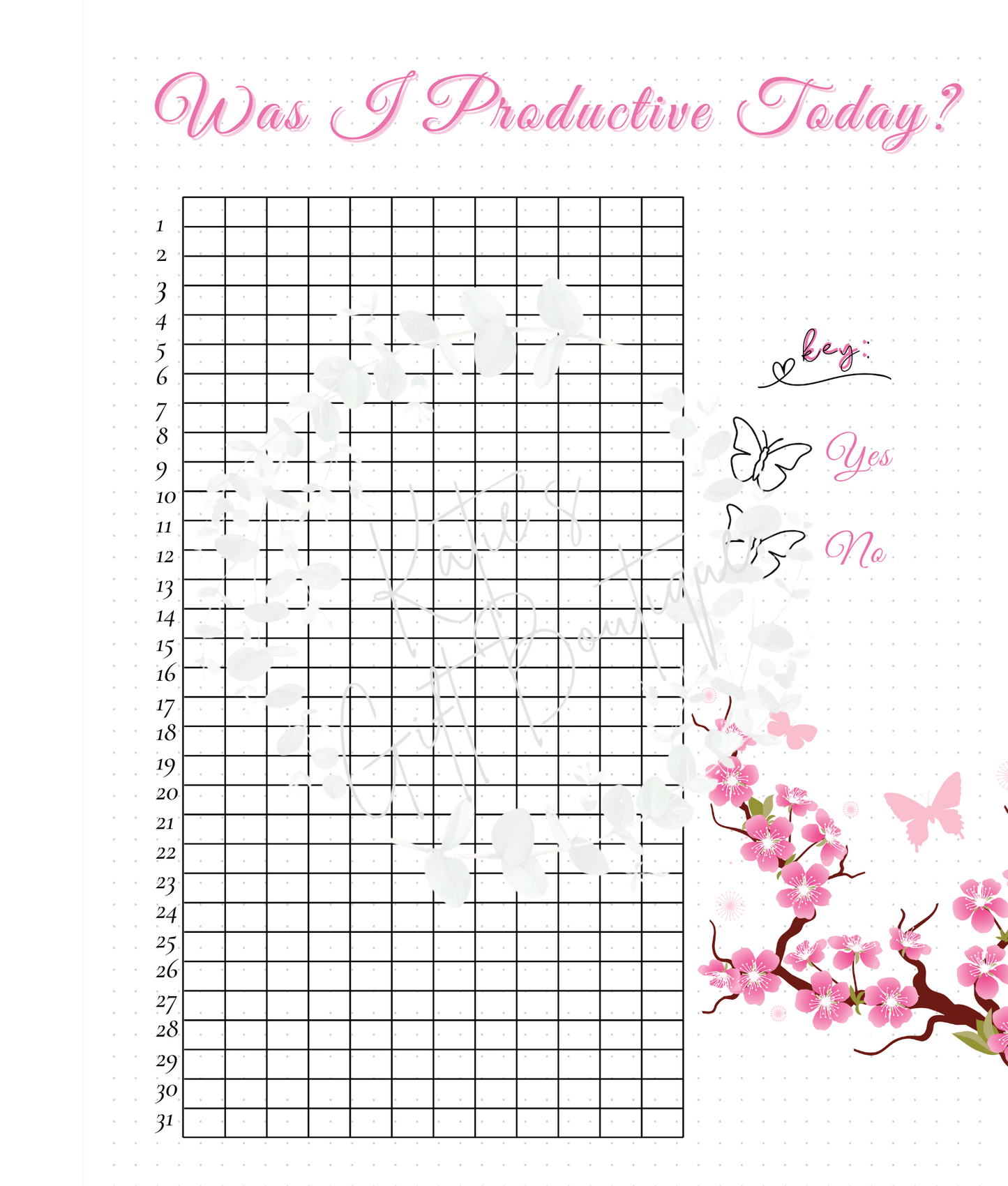Yearly Was I Productive Today? Tracker