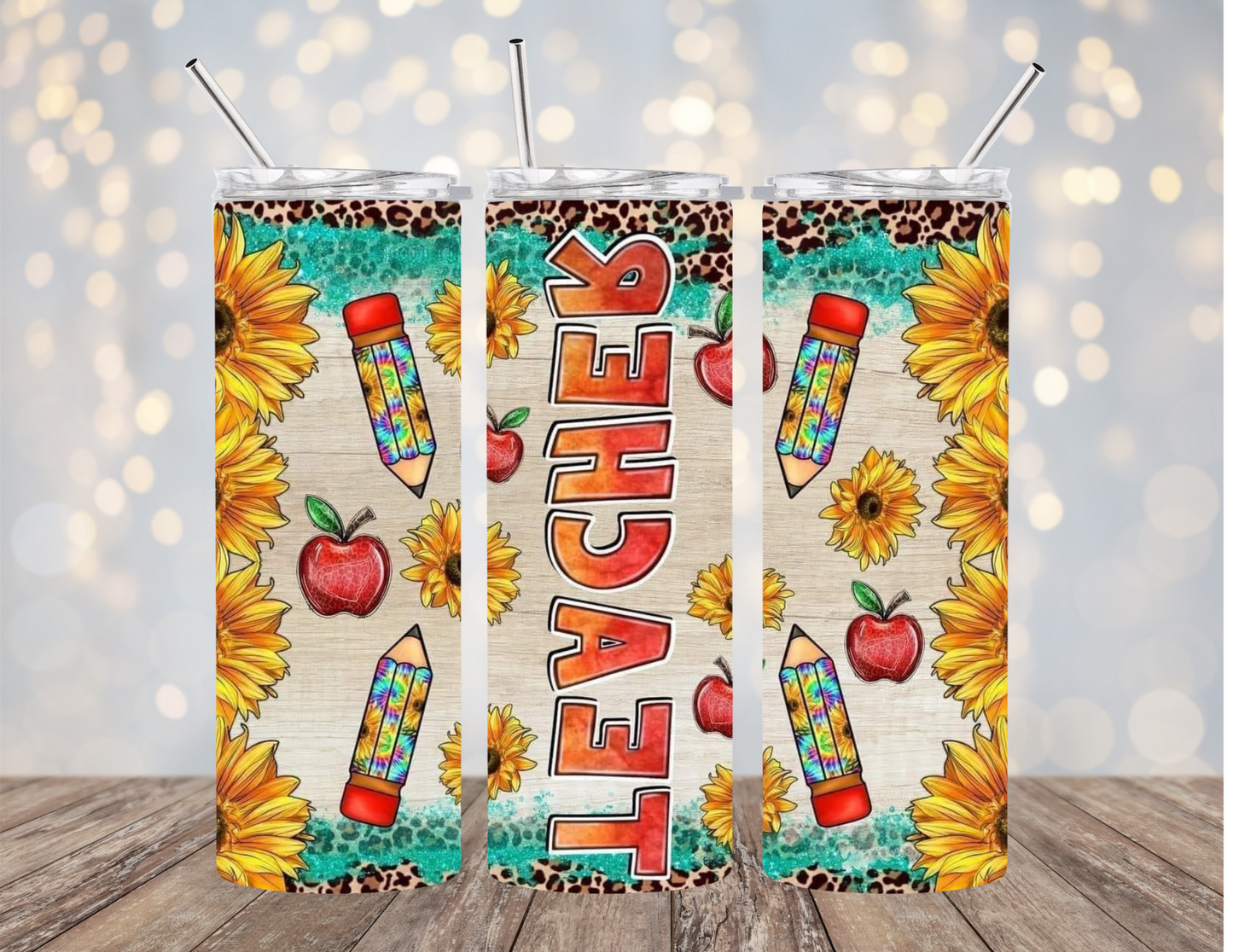 Teacher - Sunflower Leopard - Tumbler