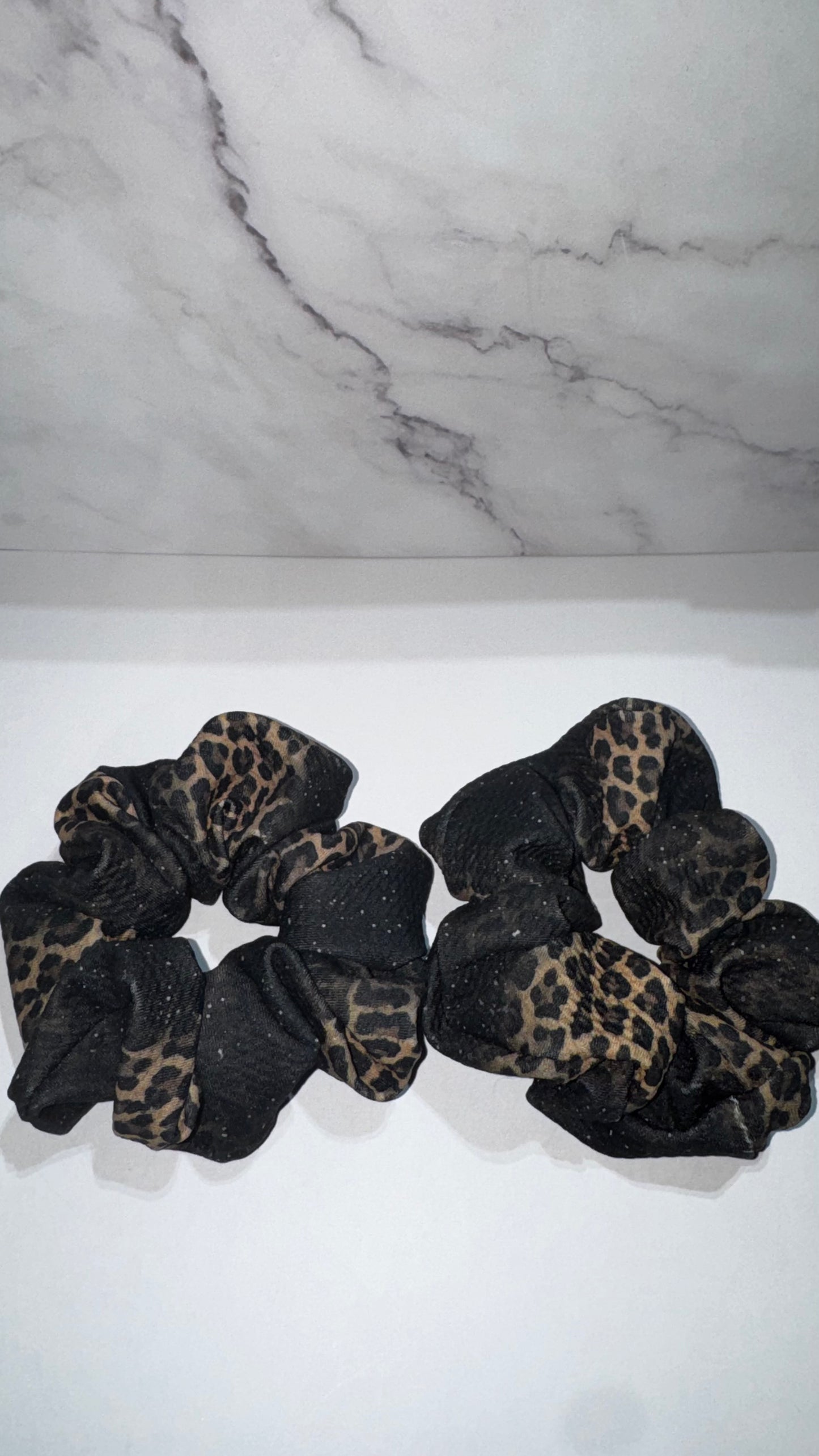 Black & Leopard Print Stripes - Scrunchie/Headband