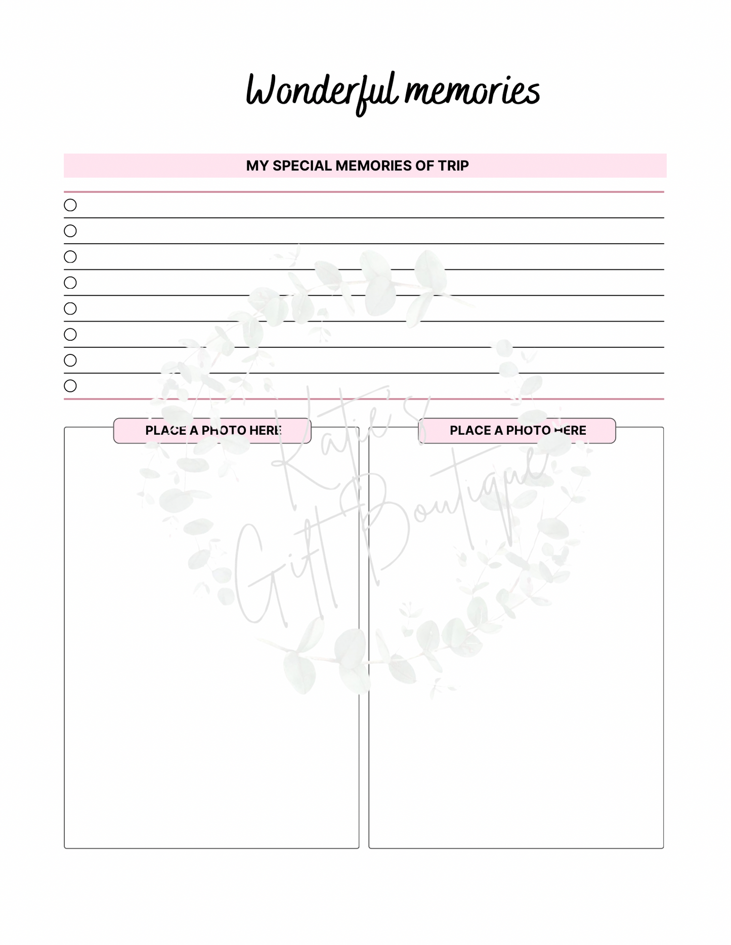 2024-2025 Travel Planner Spread - Self Care Binder