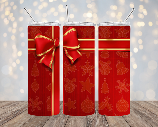 Red Gift Wrap - Tumbler