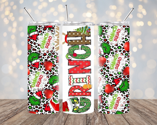 Grinch Squad - Leopard Print - Tumbler