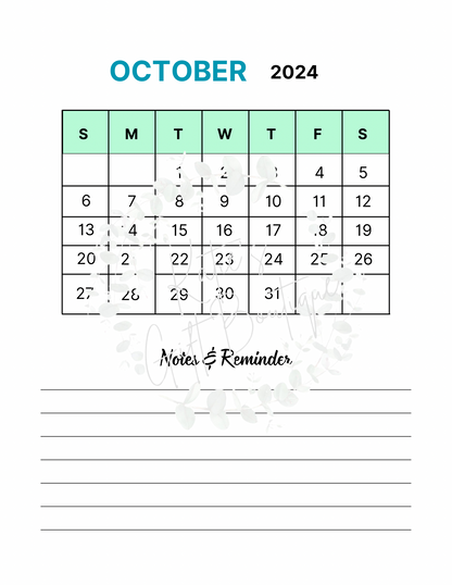 2024-2025 Travel Planner Spread - Self Care Binder