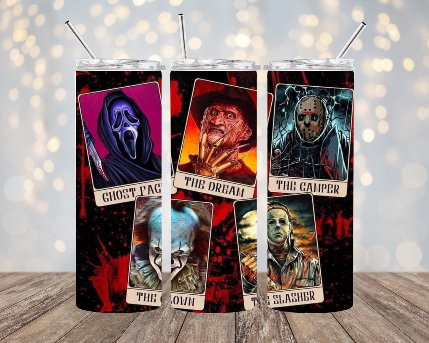 Horror Character Tarot Cards- Tumbler