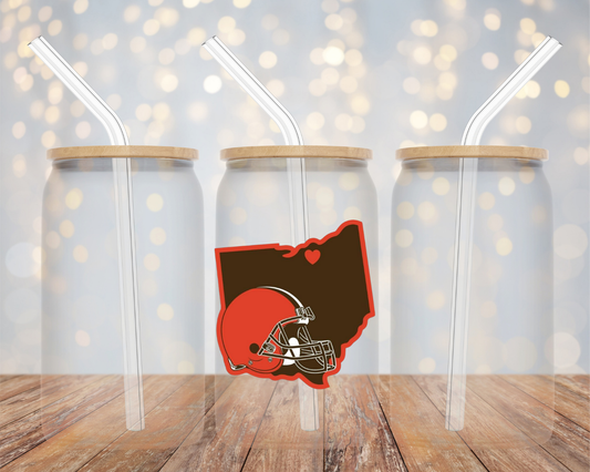 Cleveland Browns Ohio Football-Glass Cup