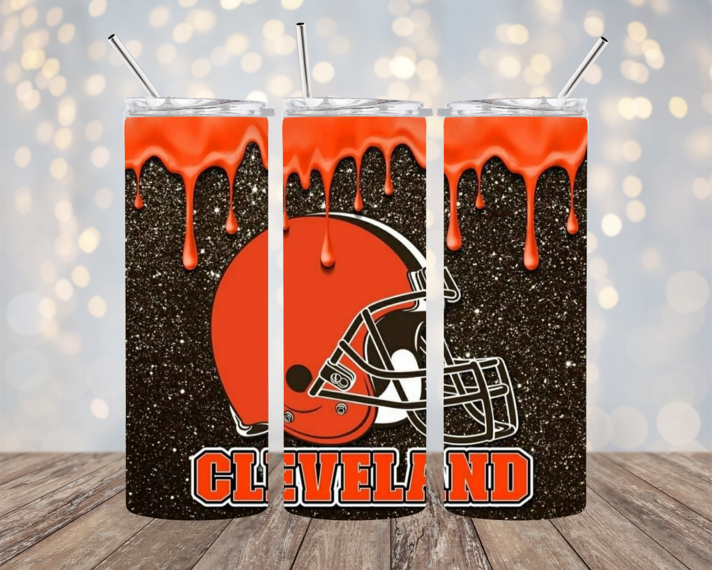 Cleveland Browns Glitter Drip - Tumbler