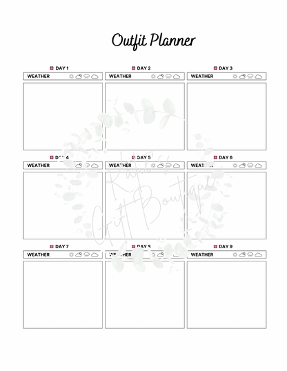 2024-2025 Travel Planner Spread - Self Care Binder