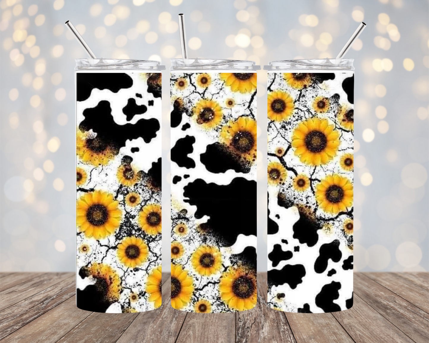 Sunflower Cow Print - Tumbler