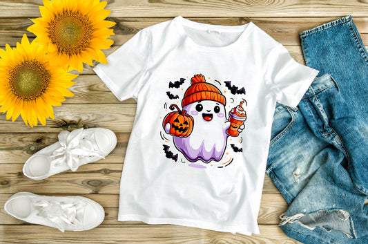 Halloween - Ghost, Pumpkin - TShirt or Crewneck Sweatshirt