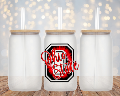 Ohio State Cursive Logo- Glass Cup