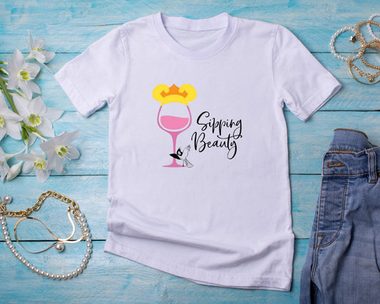 Sipping Beauty - TShirt or Crewneck Sweatshirt