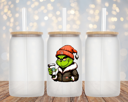 Coffee Grinch- Glass Cup