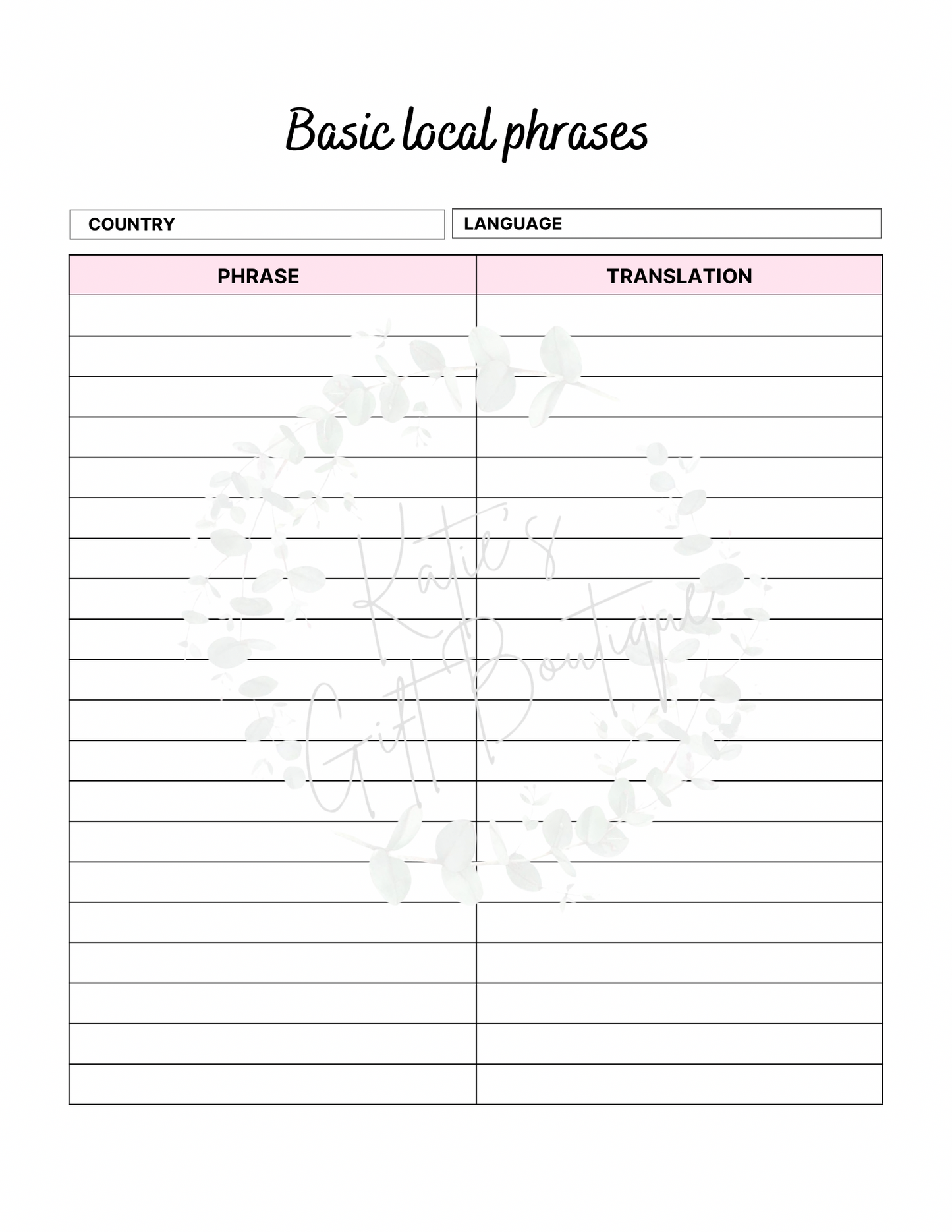 2024-2025 Travel Planner Spread - Self Care Binder