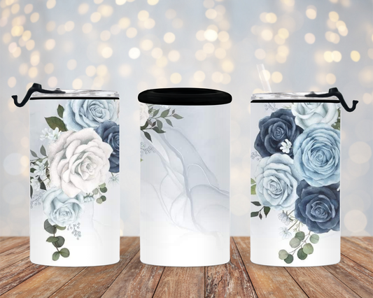 Blue Roses- 4 in 1 Can Cooler