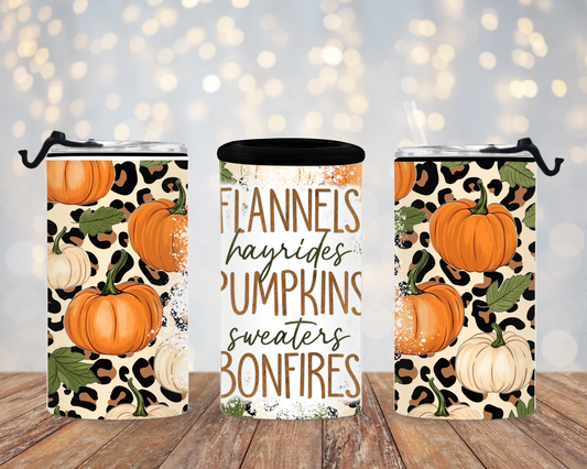 "Flannels, Hayrides, Pumpkins, Sweaters, Bonfires" - 4 in 1 Can Cooler