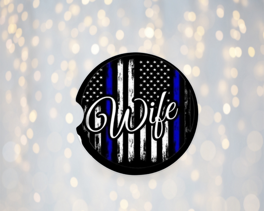 Police Wife - Car Coasters